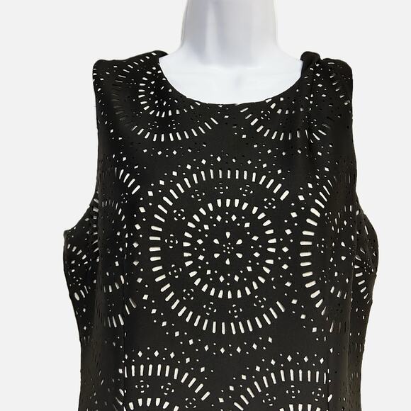 White House Black Market Sleeveless Sheath Black/White Cocktail Dress 10 - Picture 2 of 13